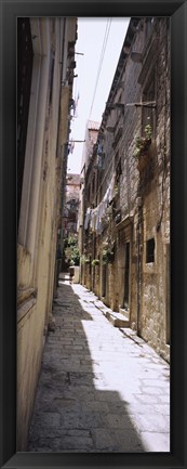 Framed Buildings along an alley in old city, Dubrovnik, Croatia Print