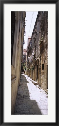 Framed Buildings along an alley in old city, Dubrovnik, Croatia Print