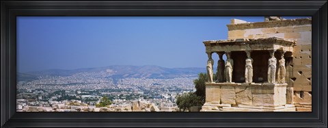 Framed City viewed from a temple, Erechtheion, Acropolis, Athens, Greece Print