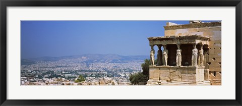 Framed City viewed from a temple, Erechtheion, Acropolis, Athens, Greece Print