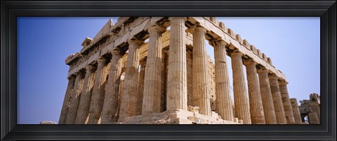 Framed Old ruins of a temple, Parthenon, Acropolis, Athens, Greece Print