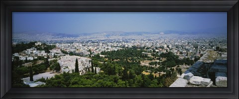 Framed High angle view of a city, Acropolis, Athens, Greece Print
