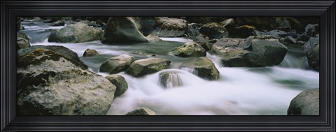 Framed River flowing through rocks, Skokomish River, Olympic National Park, Washington State, USA Print