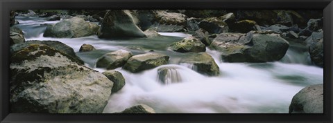 Framed River flowing through rocks, Skokomish River, Olympic National Park, Washington State, USA Print