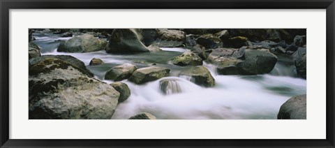 Framed River flowing through rocks, Skokomish River, Olympic National Park, Washington State, USA Print