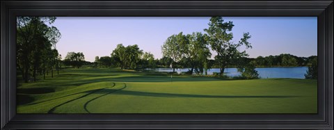 Framed Lake on a golf course, White Deer Run Golf Club, Vernon Hills, Lake County, Illinois, USA Print
