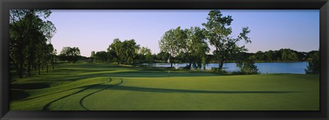 Framed Lake on a golf course, White Deer Run Golf Club, Vernon Hills, Lake County, Illinois, USA Print