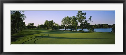 Framed Lake on a golf course, White Deer Run Golf Club, Vernon Hills, Lake County, Illinois, USA Print