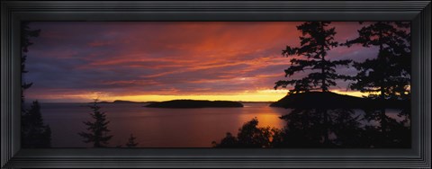 Framed Clouds over the sea at dusk, Rosario Strait, San Juan Islands, Fidalgo Island, Skagit County, Washington State, USA Print