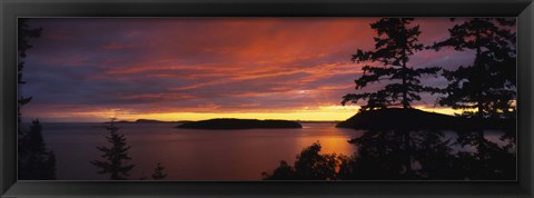 Framed Clouds over the sea at dusk, Rosario Strait, San Juan Islands, Fidalgo Island, Skagit County, Washington State, USA Print