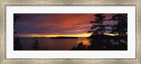 Framed Clouds over the sea at dusk, Rosario Strait, San Juan Islands, Fidalgo Island, Skagit County, Washington State, USA Print