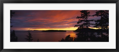 Framed Clouds over the sea at dusk, Rosario Strait, San Juan Islands, Fidalgo Island, Skagit County, Washington State, USA Print