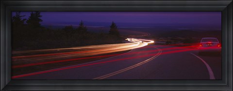 Framed Cars moving on the road, Mount Desert Island, Acadia National Park, Maine, USA Print