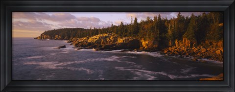 Framed Rock formations at the coast, Monument Cove, Mount Desert Island, Acadia National Park, Maine Print
