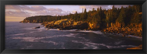 Framed Rock formations at the coast, Monument Cove, Mount Desert Island, Acadia National Park, Maine Print