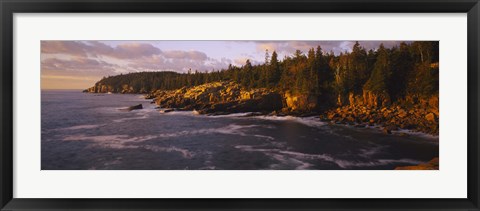 Framed Rock formations at the coast, Monument Cove, Mount Desert Island, Acadia National Park, Maine Print