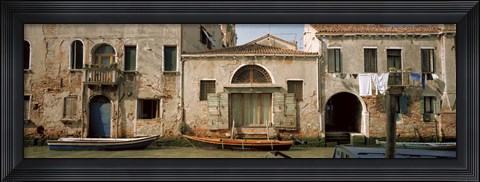 Framed Boats in a canal, Grand Canal, Rio Della Pieta, Venice, Italy Print