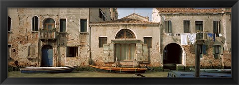 Framed Boats in a canal, Grand Canal, Rio Della Pieta, Venice, Italy Print