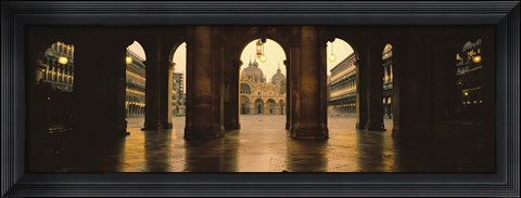 Framed Arcade of a building, St. Mark&#39;s Square, Venice, Italy (Sepia) Print