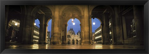 Framed Arcade of a building, St. Mark&#39;s Square, Venice, Italy (Color) Print