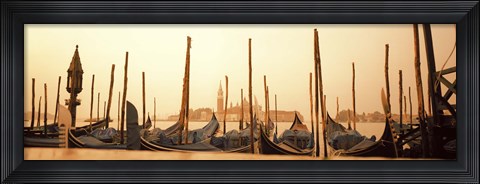 Framed Gondolas moored at a harbor, San Marco Giardinetti, Venice, Italy Print