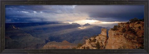 Framed Rock formations in a national park, Yaki Point, Grand Canyon National Park, Arizona Print