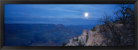 Framed Rock formations at night, Yaki Point, Grand Canyon National Park, Arizona, USA Print