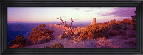 Framed Rock formations with a river, Desert View Watchtower, Desert Point, Grand Canyon National Park, Arizona Print