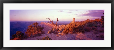 Framed Rock formations with a river, Desert View Watchtower, Desert Point, Grand Canyon National Park, Arizona Print