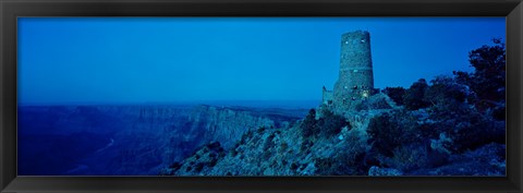 Framed Desert View Watchtower in Blue, Desert Point, Grand Canyon National Park, Arizona Print