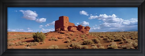Framed Ruins of a building in a desert, Wukoki Ruins, Wupatki National Monument, Arizona, USA Print