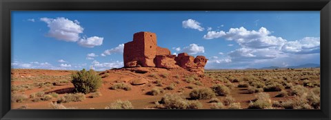 Framed Ruins of a building in a desert, Wukoki Ruins, Wupatki National Monument, Arizona, USA Print