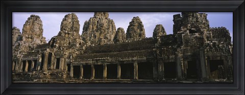Framed Facade of an old temple, Angkor Wat, Siem Reap, Cambodia Print