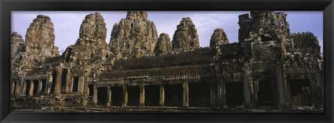 Framed Facade of an old temple, Angkor Wat, Siem Reap, Cambodia Print