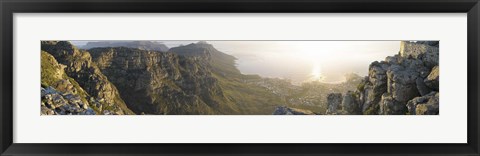 Framed High angle view of a coastline, Camps Bay, Table Mountain, Cape Town, South Africa Print