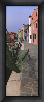 Framed Houses along a road, Burano, Venetian Lagoon, Italy Print
