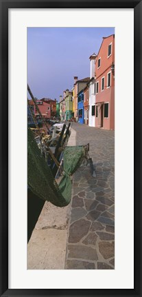 Framed Houses along a road, Burano, Venetian Lagoon, Italy Print