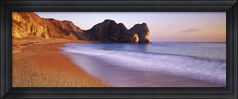 Framed Rock formations on the seaside, Durdle Door, Dorset, England Print