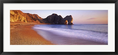 Framed Rock formations on the seaside, Durdle Door, Dorset, England Print