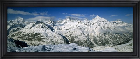 Framed Mountains covered with snow, Matterhorn, Switzerland Print
