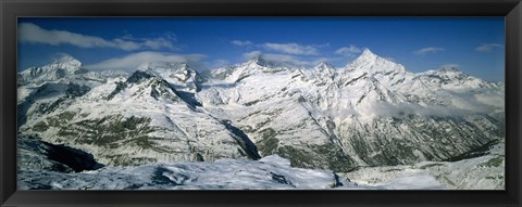 Framed Mountains covered with snow, Matterhorn, Switzerland Print