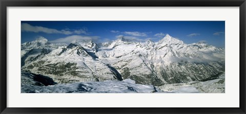 Framed Mountains covered with snow, Matterhorn, Switzerland Print