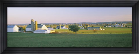 Framed Amish Farms, Lancaster County, Pennsylvania Print