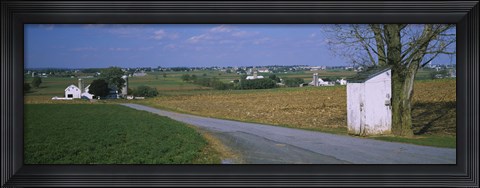 Framed Road through Amish Farms, Pennsylvania Print