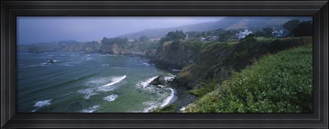 Framed High angle view of a coastline, Elk, California, USA Print