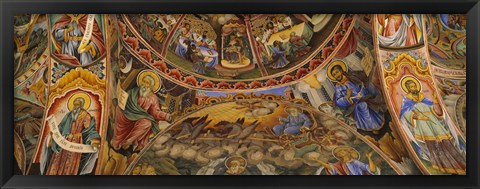 Framed Fresco on the ceiling of the Rila Monastery, Bulgaria Print