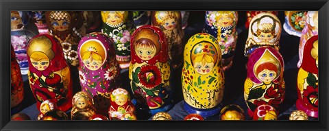 Framed Close-up of Russian nesting dolls, Bulgaria Print