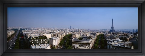 Framed High angle view of a cityscape, Paris, France Print