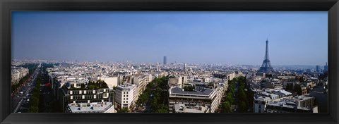 Framed High angle view of a cityscape, Paris, France Print