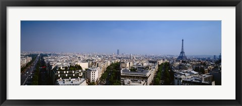 Framed High angle view of a cityscape, Paris, France Print